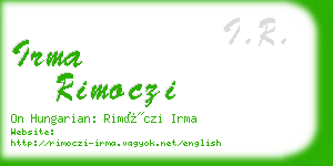 irma rimoczi business card